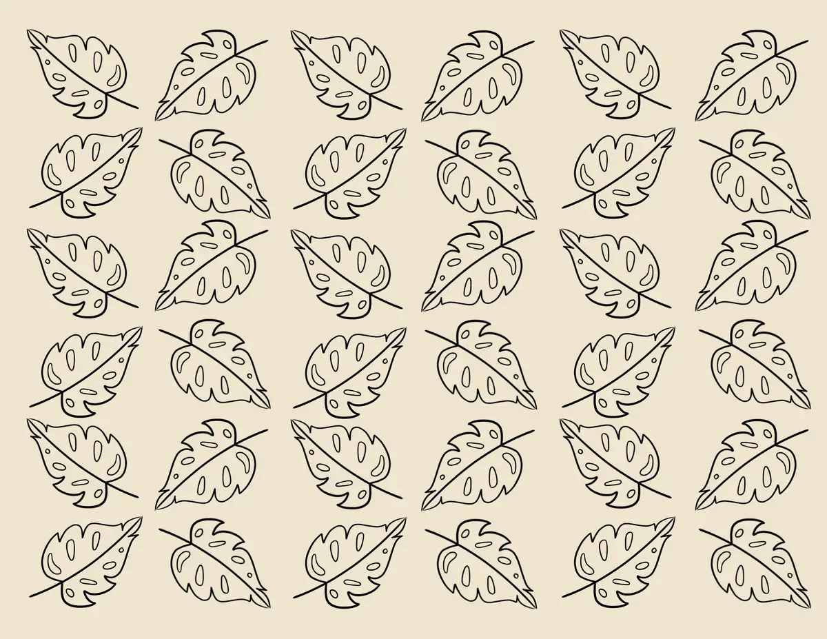 Philodendron Outline — the printed card